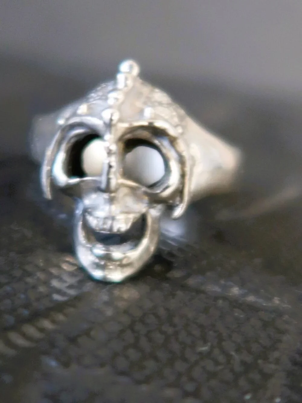 Sterling The Last Laugh Edgy Screaming Skull Silver Ring Large Biker Unisex